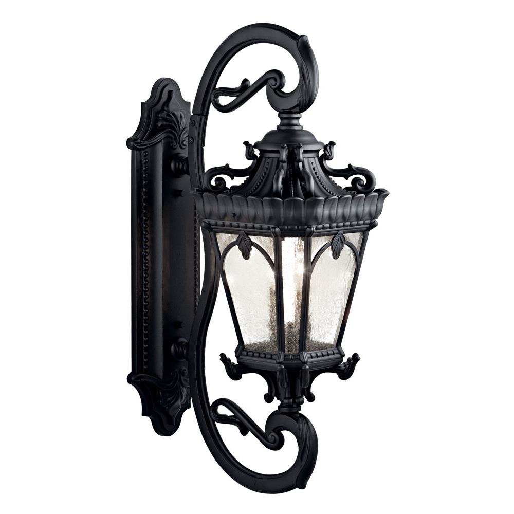 Kichler 9359BKT Tournai 37.75" 4 Light Outdoor Wall Light with Clear Seeded Glass in Textured Black
