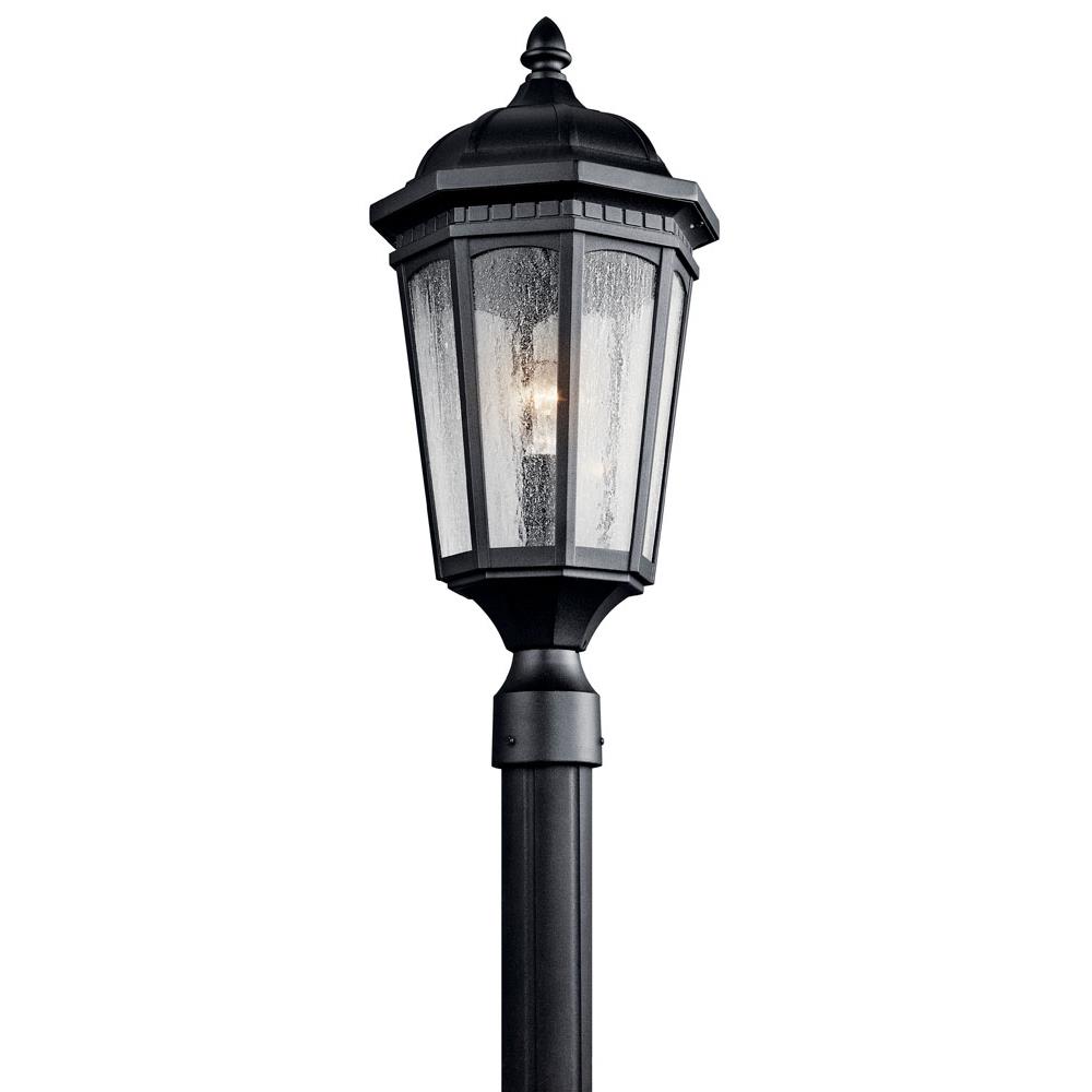 Kichler 9532BKT Courtyard 23.75" 1 Light Exterior Post Light with Clear Seeded Glass in Textured Black