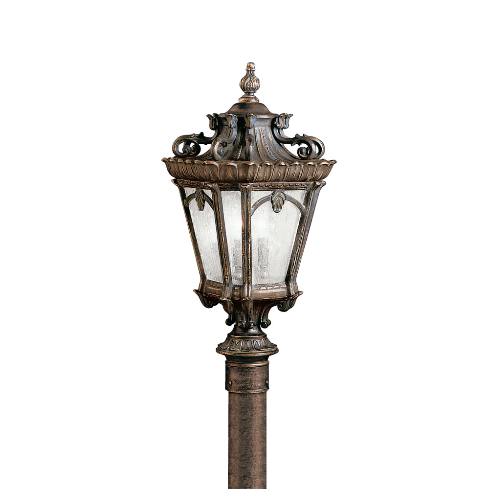 Kichler 9559LD Tournai 30" 4 Light Outdoor Post Light with Clear Seeded Glass in Londonderry™
