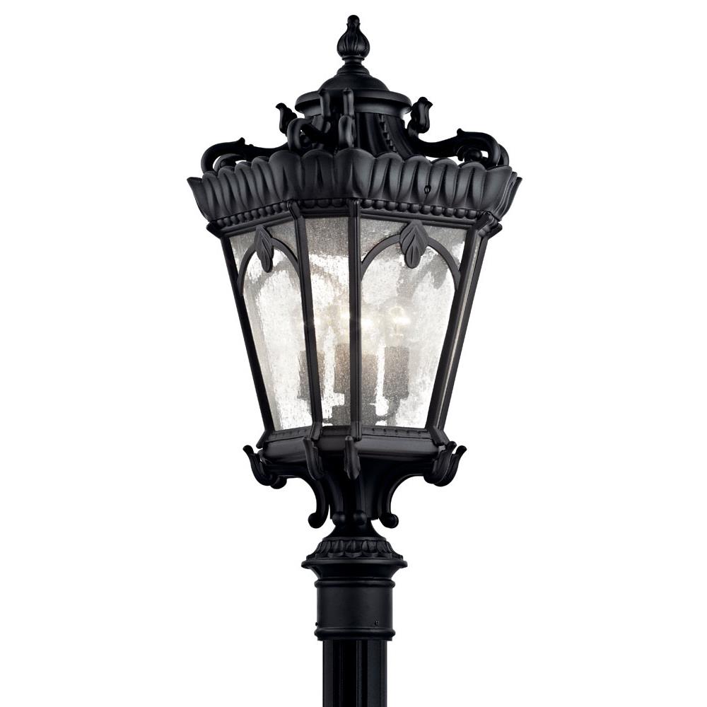 Kichler 9565BKT Tournai 37.5" 4 Light Outdoor Post Light with Clear Seeded Glass in Textured Black