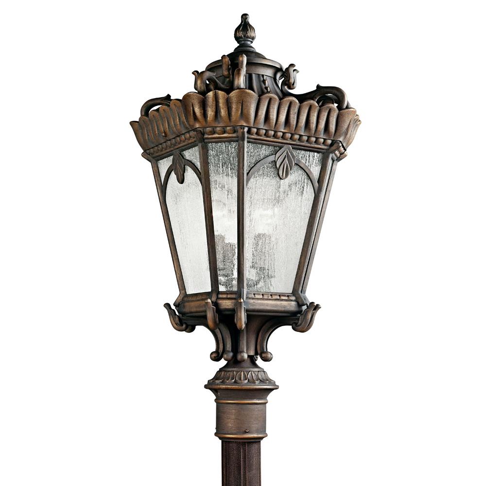 Kichler 9565LD Tournai 37.5" 4 Light Outdoor Post Light with Clear Seeded Glass in Londonderry™