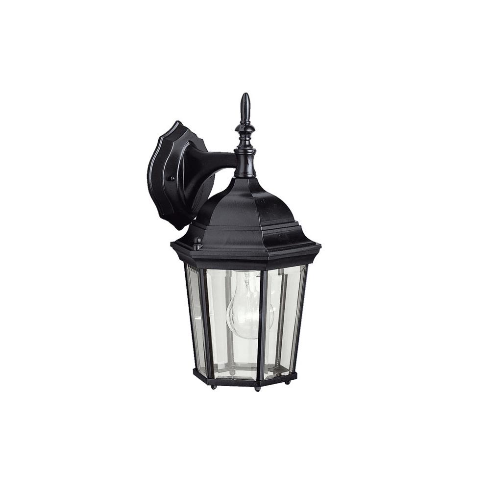 Kichler 9650BK Madison 14.75" 1 Light Outdoor Wall Light with Clear Beveled Glass in Black