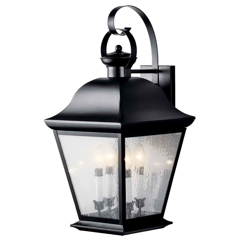 Kichler 9704BK Mount Vernon 27.75" 4 Light Outdoor Wall Light with Clear Seeded Glass in Black