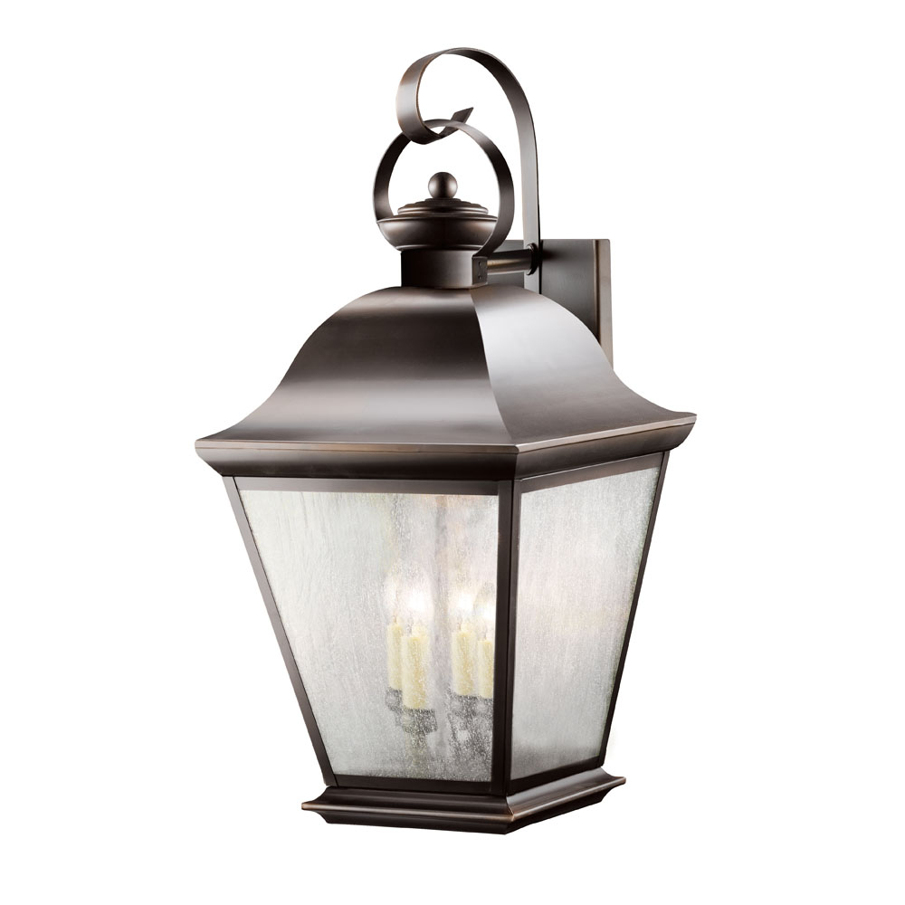 Kichler 9704OZ Mount Vernon 27.75" 4 Light Outdoor Wall Light with Clear Seeded Glass in Olde Bronze®