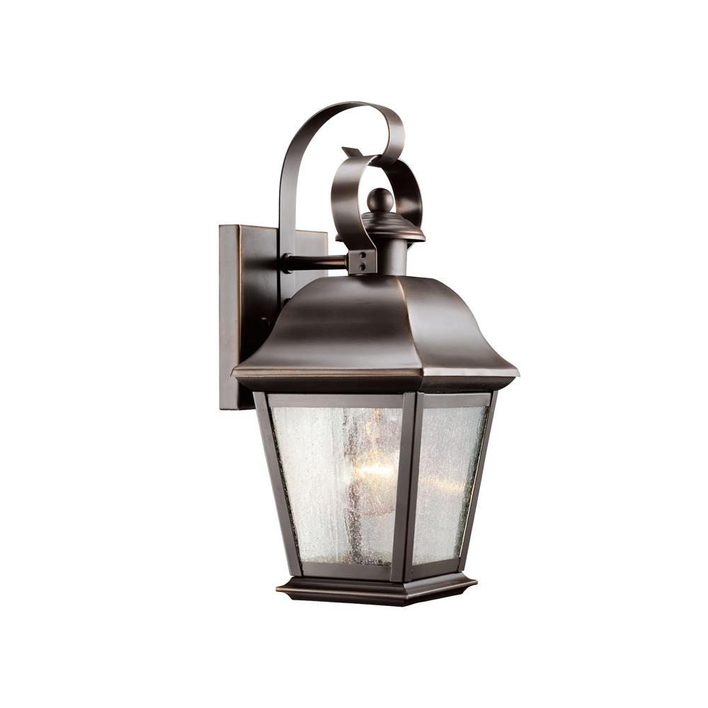 Kichler 9707OZ Mount Vernon 12.5" 1 Light Outdoor Wall Light with Clear Seeded Glass in Olde Bronze®