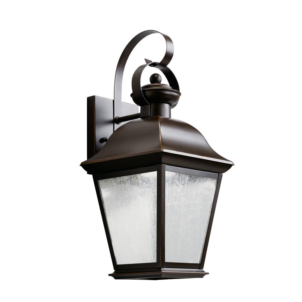 Kichler 9708OZLED Mount Vernon 16.75" 1 Light Outdoor LED Wall Light with Clear Seeded Glass in Olde Bronze®