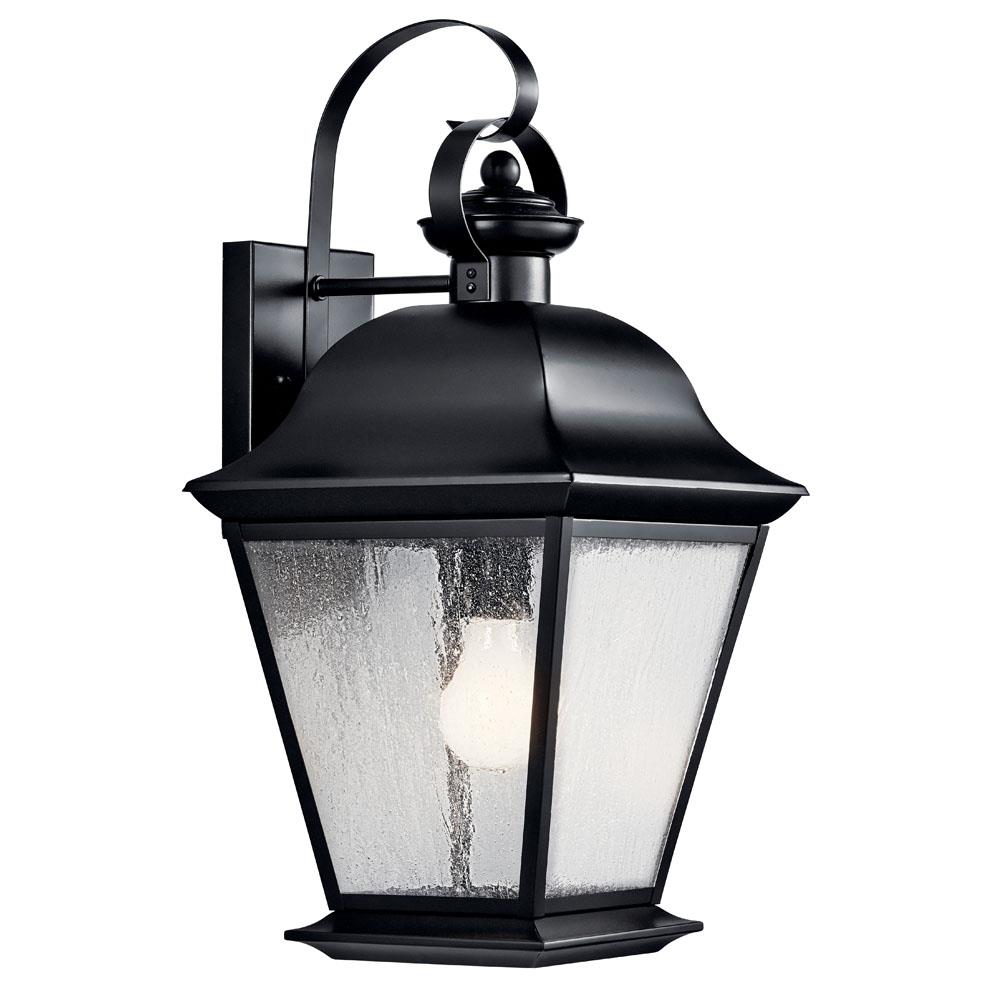 Kichler 9709BK Mount Vernon 19.5" 1 Light Outdoor Wall Light with Clear Seeded Glass in Black