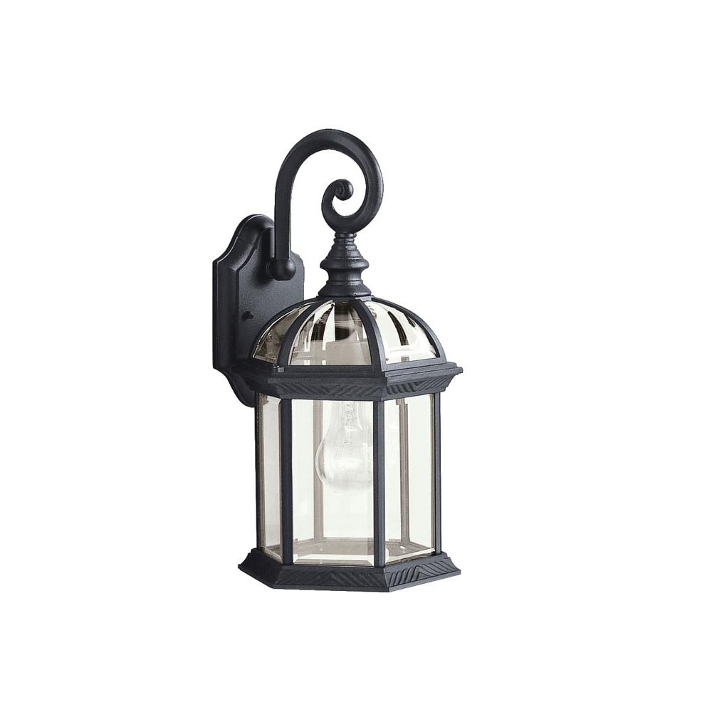 Kichler 9735BK Barrie 15.5" 1 Light Outdoor Wall Light with Clear Beveled Glass in Black