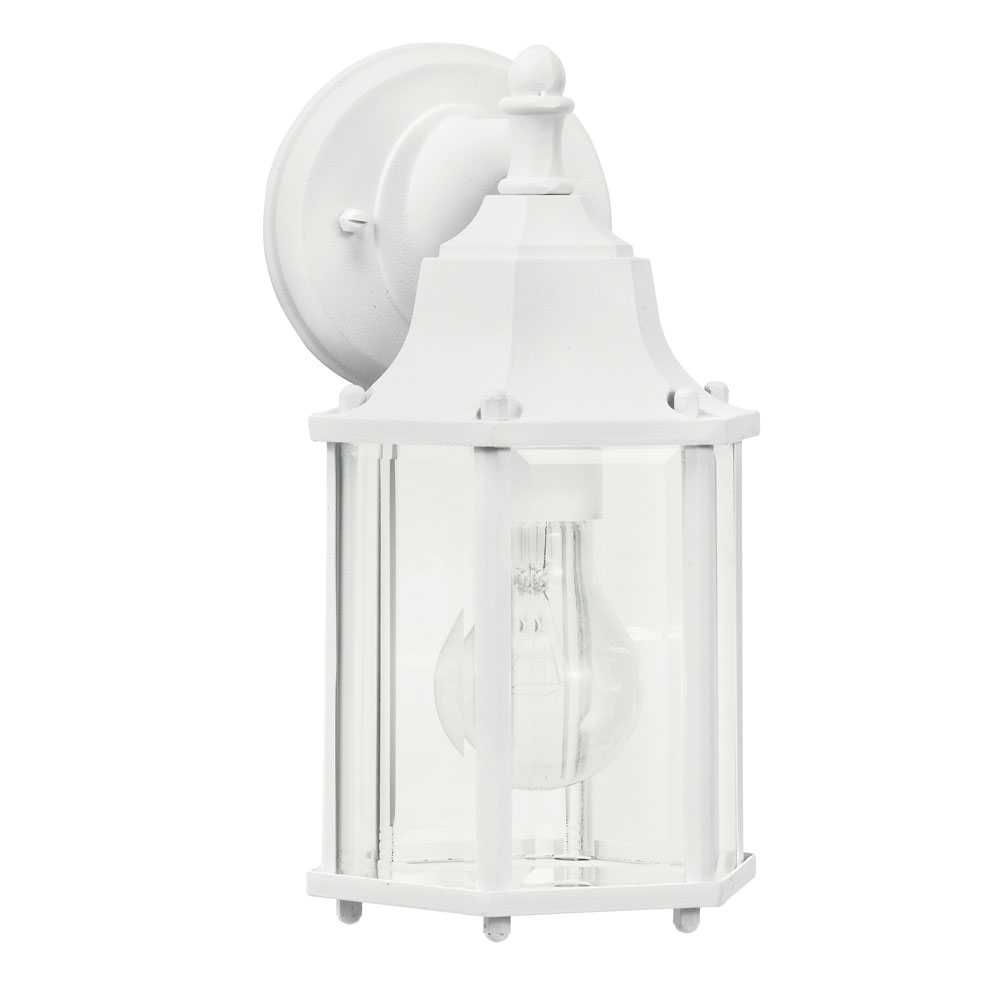 Kichler 9774WH Chesapeake 10.25" 1 Light Outdoor Wall Light with Clear Beveled Glass in White