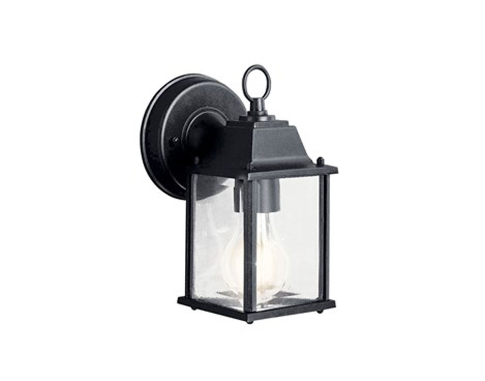 Kichler 9794BKL18 Barrie 8.5" 1 Light LED Outdoor Wall Light with Clear Beveled Glass in Black