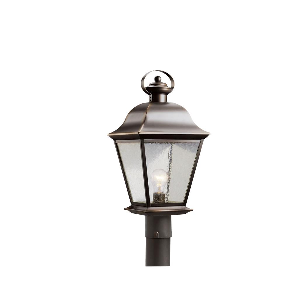 Kichler 9909OZ Mount Vernon 19.5" 1 Light Outdoor Post Light with Clear Seeded Glass in Olde Bronze®  in Olde Bronze®