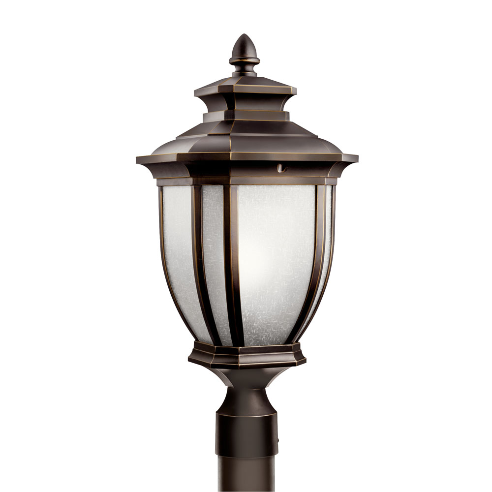 Kichler 9938RZ Salisbury 21.75" 1 Light Outdoor Post Light with White Linen Glass 