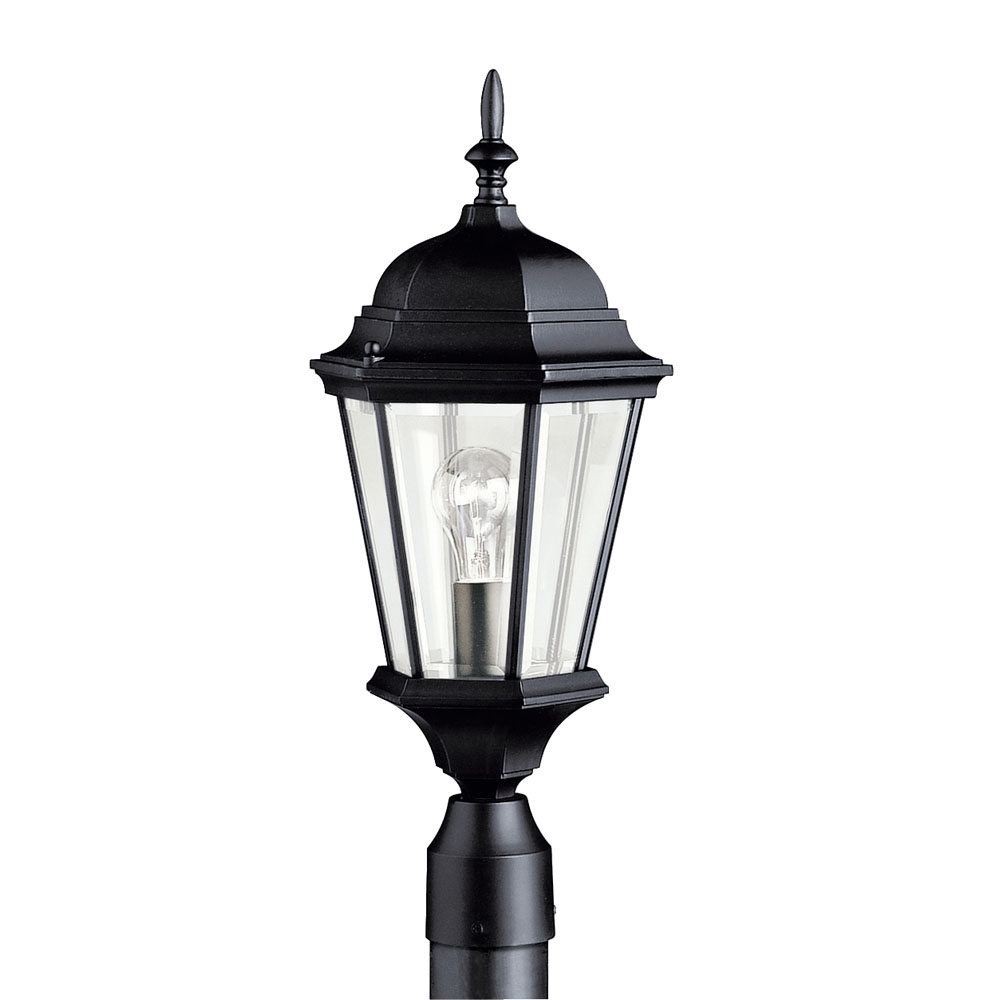 Kichler 9956BK Madison 21.5" 1 Light Post Light with Clear Beveled Glass in Black