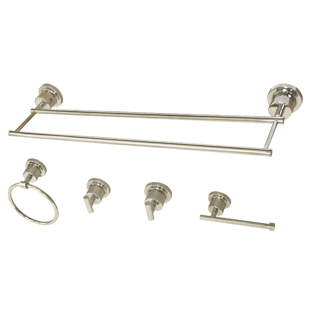 Kingston Brass BAH8213478PN Concord 5-Piece Bathroom Accessory Sets, Polished Nickel