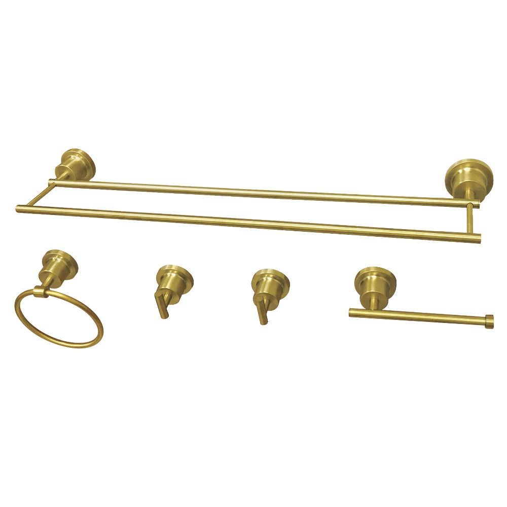 Kingston Brass BAH821318478SB Concord 5-Piece Bathroom Accessory Set, Brushed Brass
