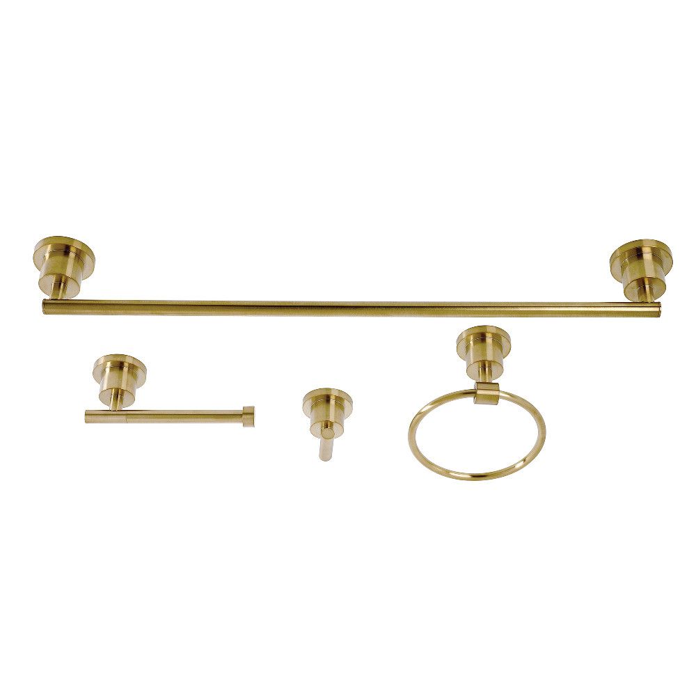 Kingston Brass BAK8211478BB Concord 4-Piece Bathroom Accessory Set, Brushed Brass