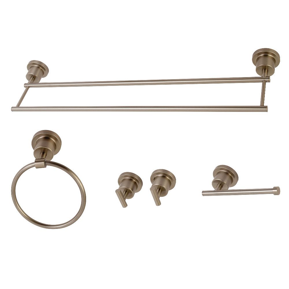 Kingston Brass BAH8213478SN Concord 5-Piece Bathroom Accessory Sets, Brushed Nickel
