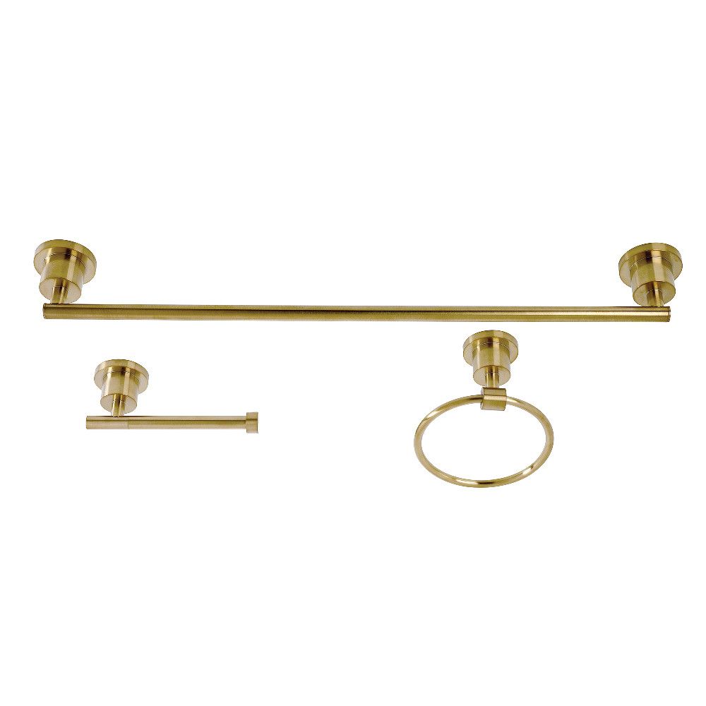 Kingston Brass BAK821148BB Concord 3-Piece Bathroom Accessory Set, Brushed Brass