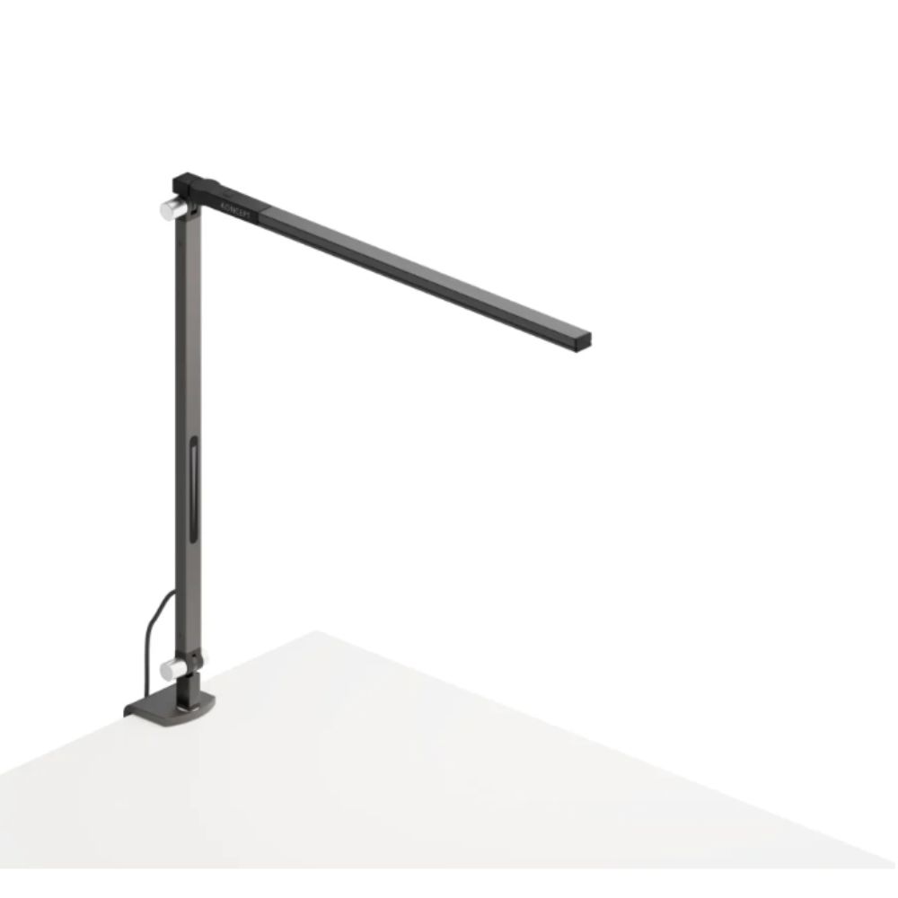 Koncept Lighting AR1100-CD-MBK-CLP Z-Bar Solo mini Desk Lamp with one-piece desk clamp (Cool Light; Metallic Black)