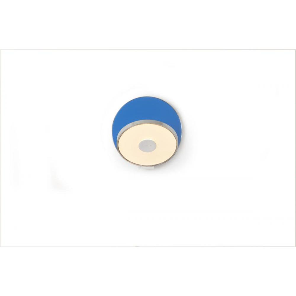 Koncept Lighting GRW-S-CRM-MBL-PI Gravy Wall Sconce - Plug-In in Chrome Body, Matte Blue Face Plates