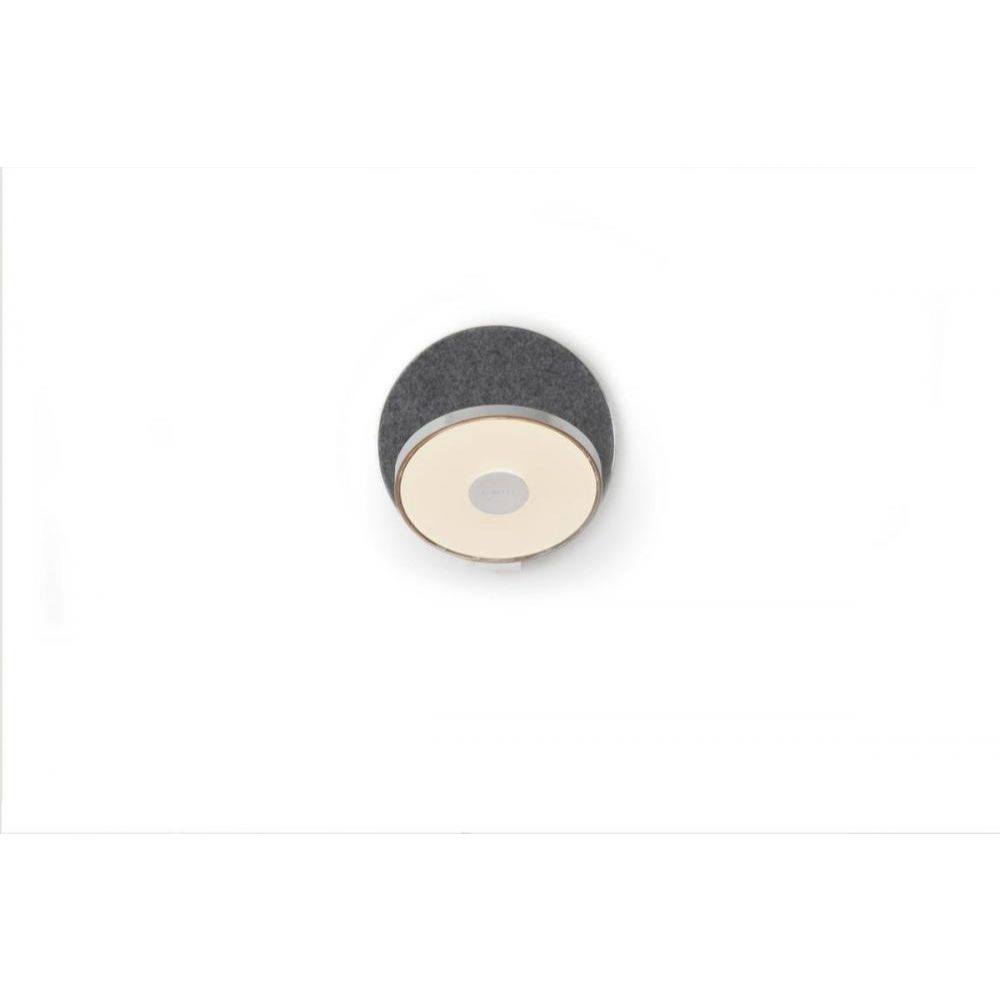 Koncept Lighting GRW-S-CRM-OXF-PI Gravy Wall Sconce - Plug-In in Chrome Body, Oxford (Felt) Face Plates