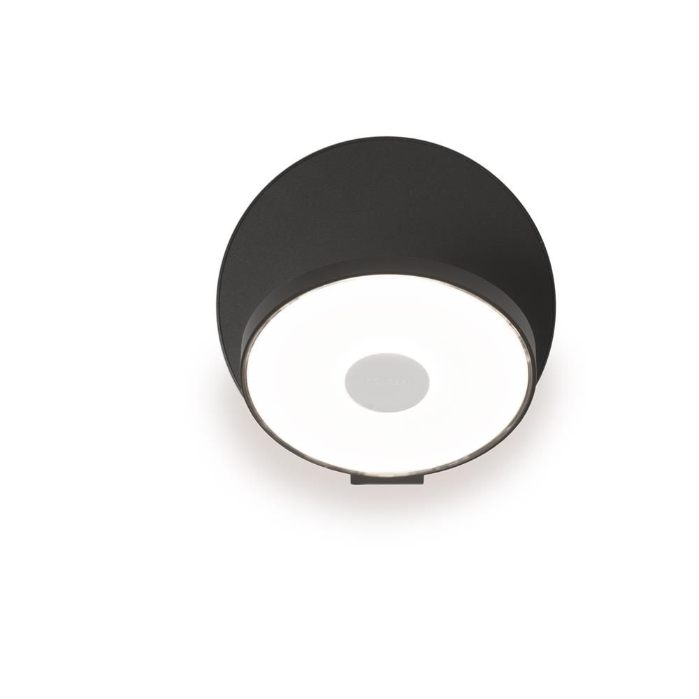 Koncept Lighting GRW-S-MBK-BRS-PI Gravy Wall Sconce - Plug-In in Metallic Black Body, Brushed Brass Face Plates