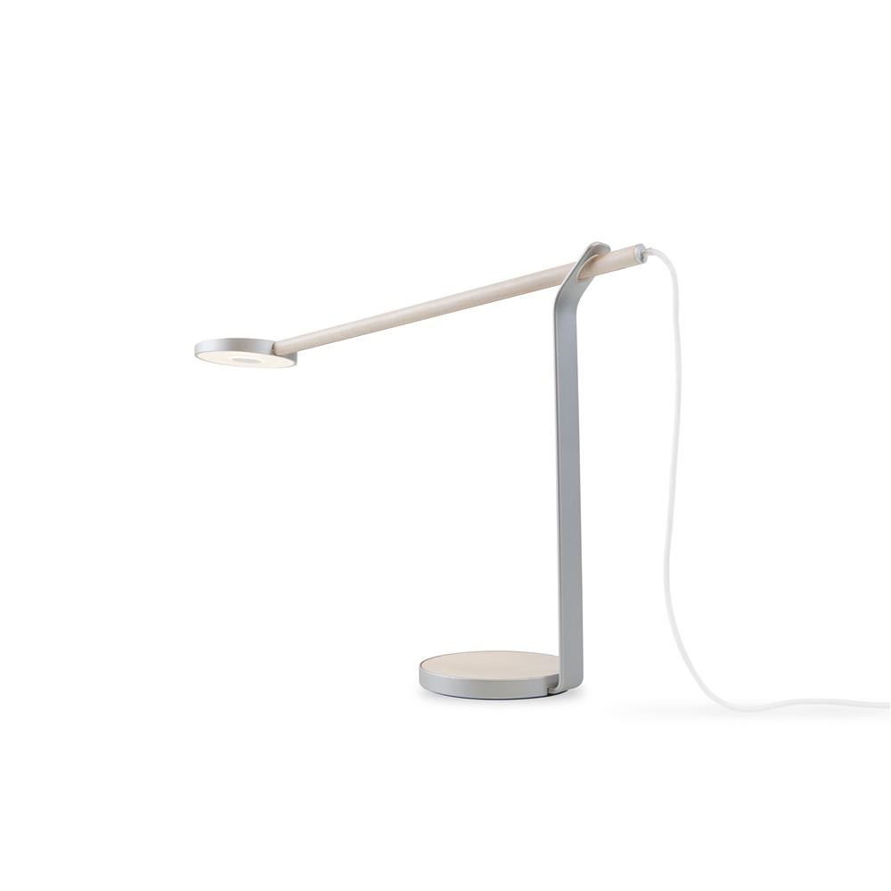 Koncept Lighting GR1-W-MPW-SIL-DSK Gravy LED Desk Lamp (Maple; Silver; Warm light)