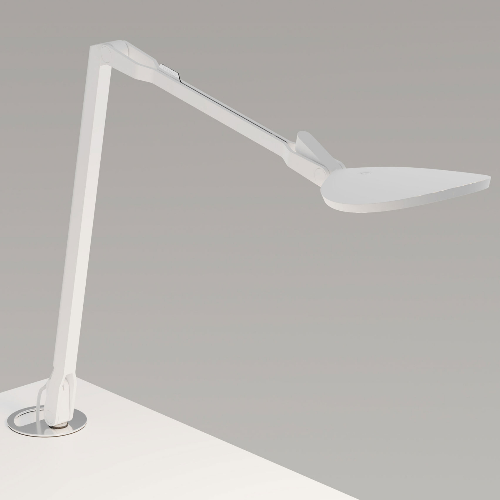 Koncept Lighting SPY-W-MWT-RCH-GRM Splitty Reach Desk Lamp with Grommet Mount in Matte White
