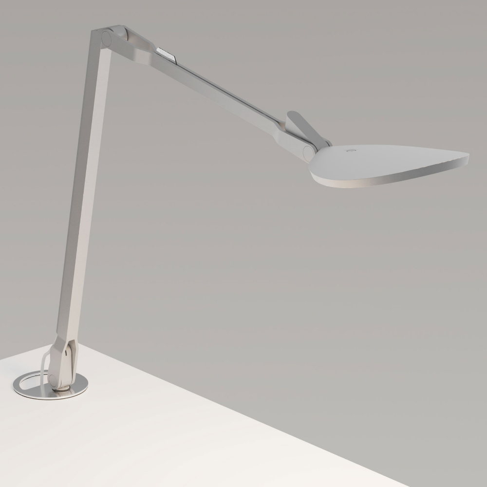 Koncept Lighting SPY-W-SIL-RCH-GRM Splitty Reach Desk Lamp with Grommet Mount in Silver