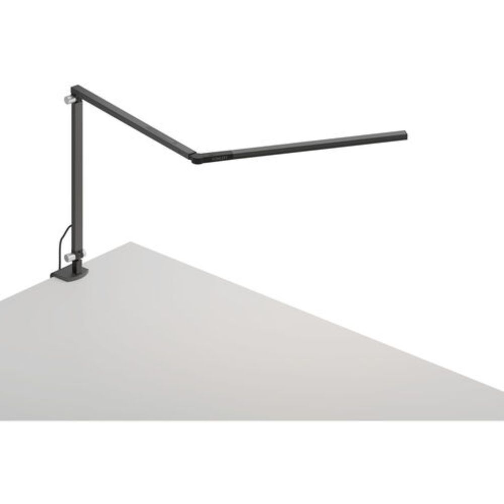 Koncept Lighting AR3100-WD-MBK-CLP Z-Bar mini Desk Lamp with one-piece desk clamp (Warm Light; Metallic Black)