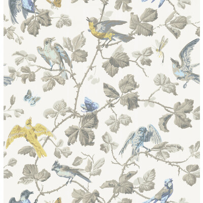 Cole & Son 100/2008.CS.0 Winter Birds Wallcovering in Yellow & Grey