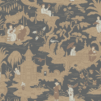 Cole & Son 100/8040.CS.0 Chinese Toile Wallcovering in Charcoal