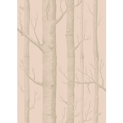 Cole & Son 103/5024.CS.0 Woods Wallcovering in Pink/gilver