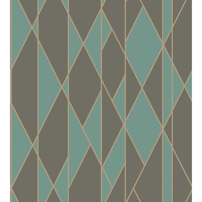 Cole & Son 105/11048.CS.0 Oblique Wallcovering in Teal And Black