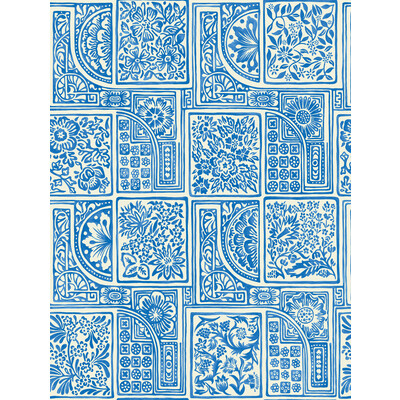 Cole & Son 108/9045.CS.0 Bellini Wallcovering in Blue & White/Blue