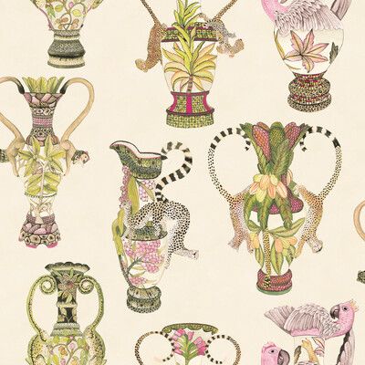 Cole & Son 109/12057.CS.0 Khulu Vases Wallcovering in Cream & Multi/Multi