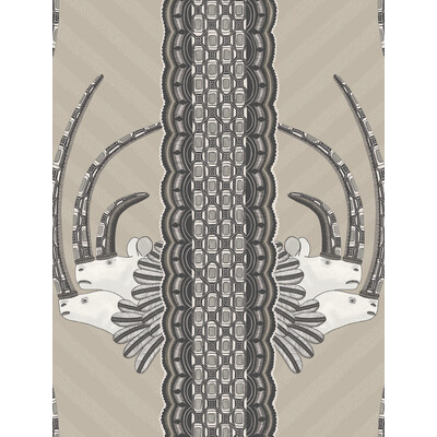 Cole & Son 109/3013.CS.0 Jabu Wallcovering in Linen & Black/Taupe/Charcoal