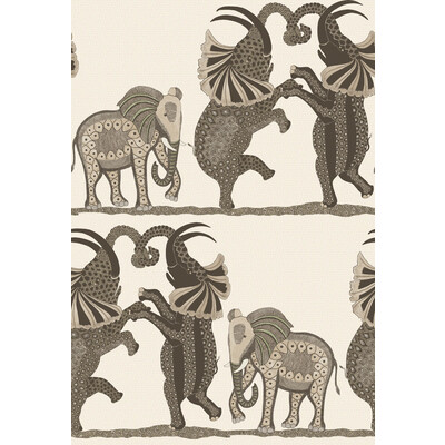 Cole & Son 109/8036.CS.0 Safari Dance Wallcovering in Neutral & Charcoal/Neutral/Beige/Charcoal