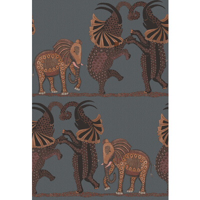 Cole & Son 109/8040.CS.0 Safari Dance Wallcovering in Charcoal & Reds/Multi/Charcoal/Red