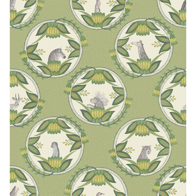 Cole & Son 109/9042.CS.0 Ardmore Cameos Wallcovering in Green/Multi
