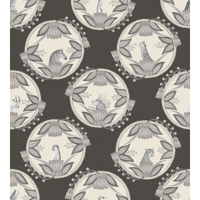 Cole & Son 109/9043.CS.0 Ardmore Cameos Wallcovering in Black & White/Black/White