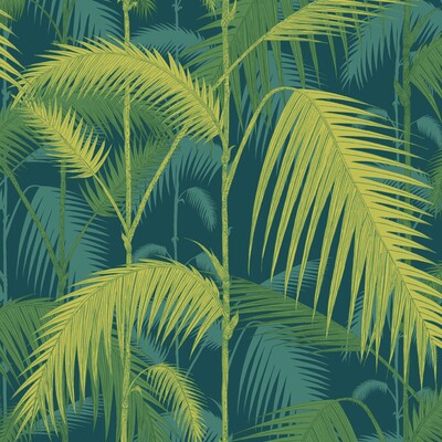 Cole & Son 112/1002.CS.0 Palm Jungle Wallcovering in Petrol/lime/Multi/Dark Blue/Chartreuse