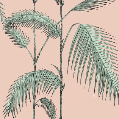 Cole & Son 112/2005.CS.0 Palm Leaves Wallcovering in Plaster Pink/mint/Multi/Pink/Mint