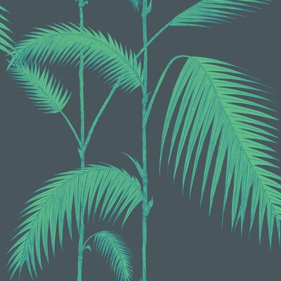 Cole & Son 112/2007.CS.0 Palm Leaves Wallcovering in Viridian/Multi/Dark Blue/Green