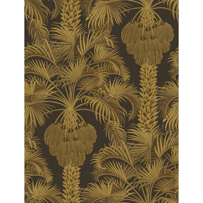 Cole & Son 113/1001.CS.0 Hollywood Palm Wallcovering in Charcoal & Gold/Gold/Black/Metallic