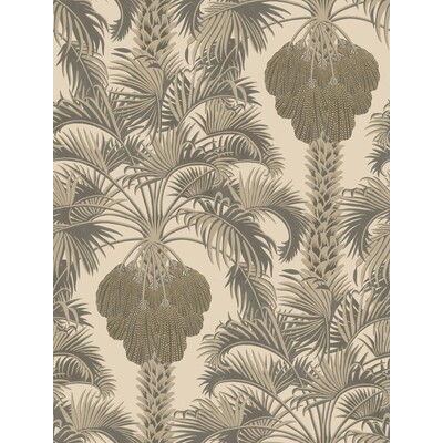 Cole & Son 113/1003.CS.0 Hollywood Palm Wallcovering in Silver & Charcoal/Silver/Charcoal/Metallic