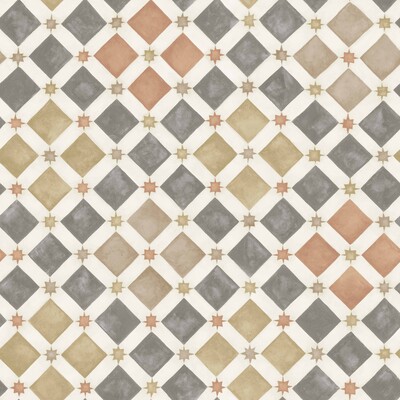 Cole & Son 113/11034.CS.0 Zellige Wallcovering in Spice & Charcoal/Multi/Rust/Grey