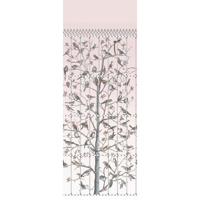 Cole & Son 114/11022.CS.0 Uccelli Wallcovering in Ballet Slipper/Multi/Pink