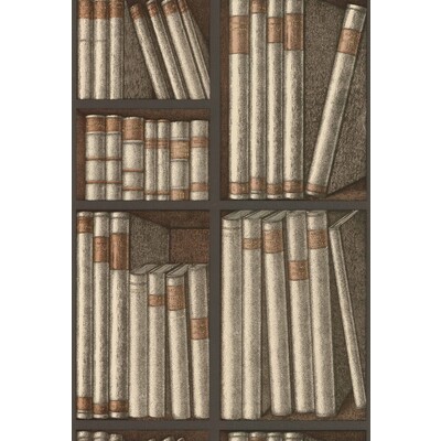 Cole & Son 114/15030.CS.0 Ex Libris Wallcovering in Oat/charcoal/Camel/Wheat