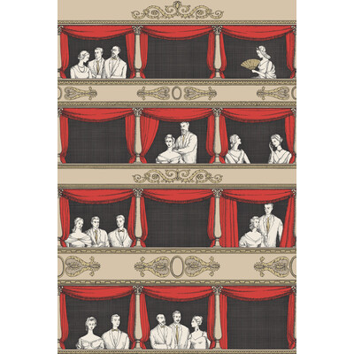 Cole & Son 114/18037.CS.0 Teatro Wallcovering in Linen/rouge/Multi/Red/Beige
